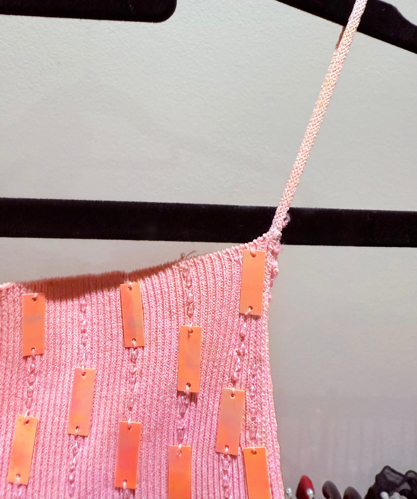 Pink cami with sequin details
