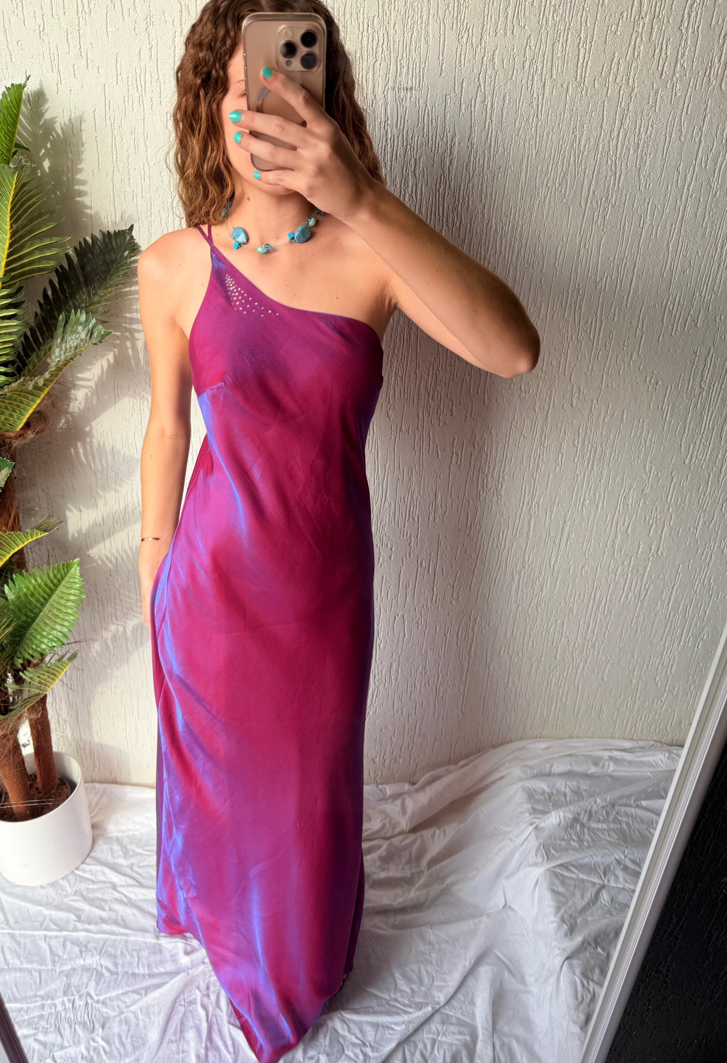 Insane multicolour maxi dress with sequin details - size 10