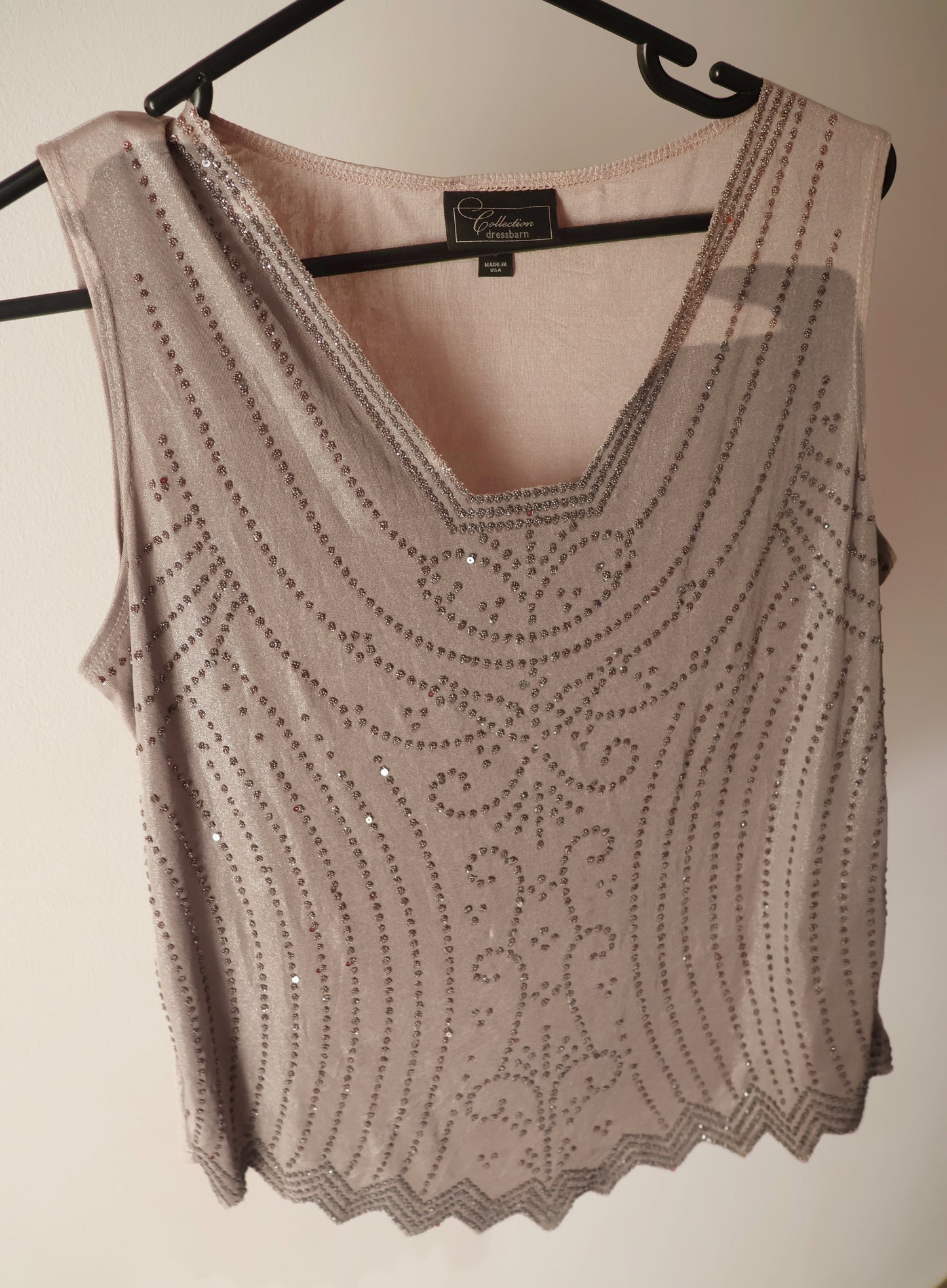 Sparkle detailed silver top - Size L