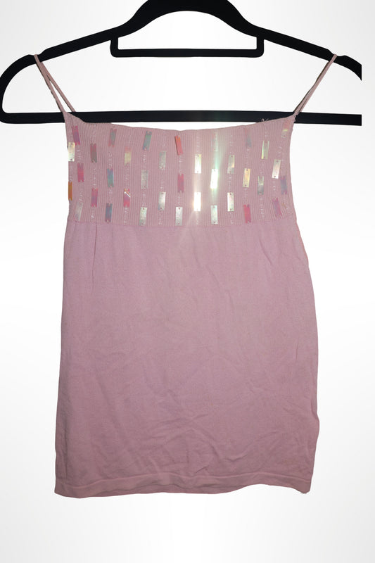 Pink cami with sequin details