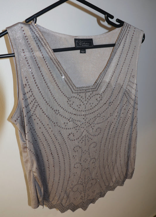 Sparkle detailed silver top - Size L