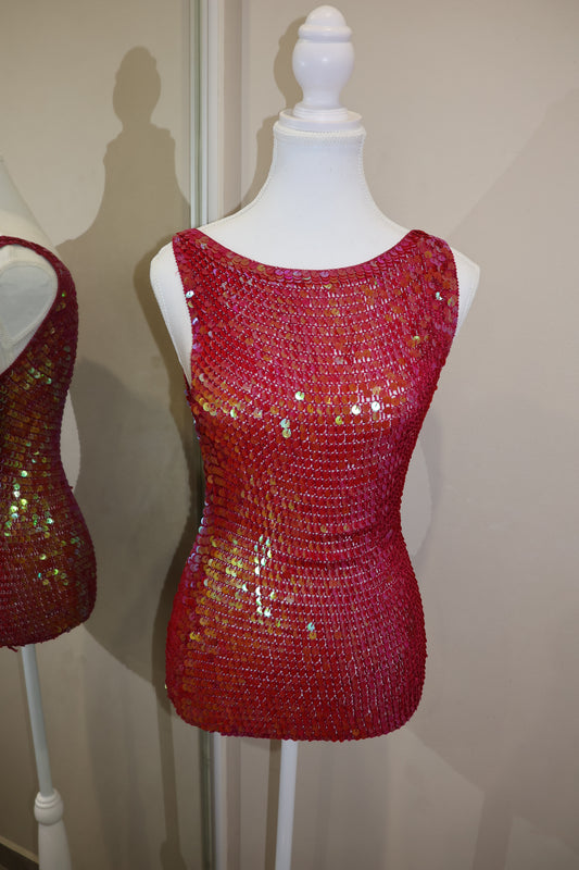 Insane rare pink sequin top!