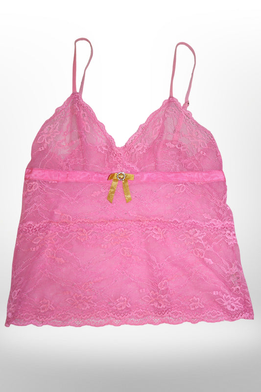 Pink lacy cami - size 8