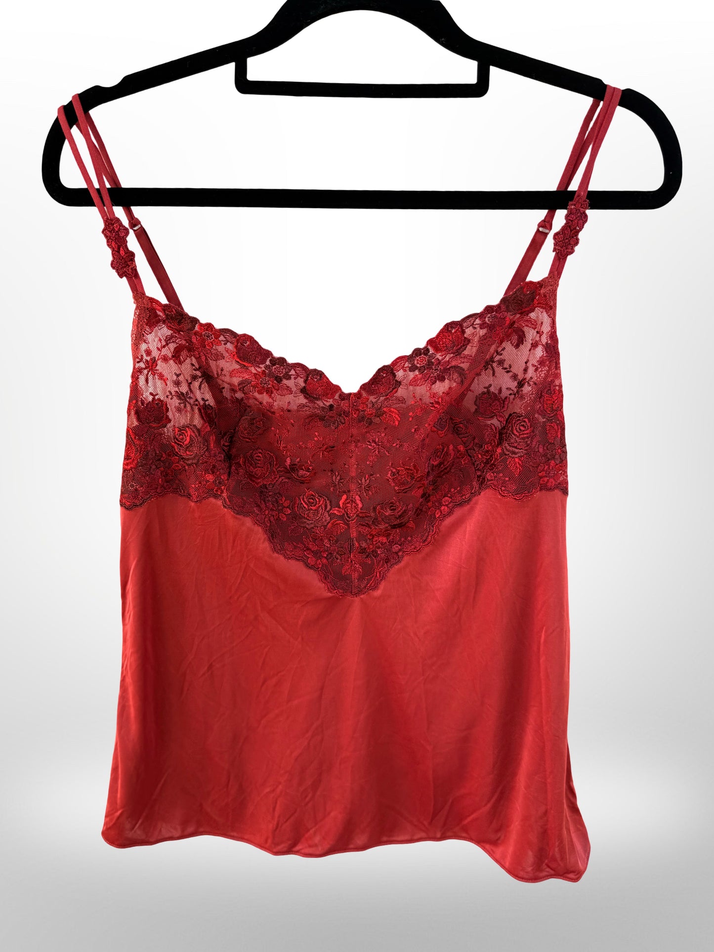 Red lacy cami - size 8-10