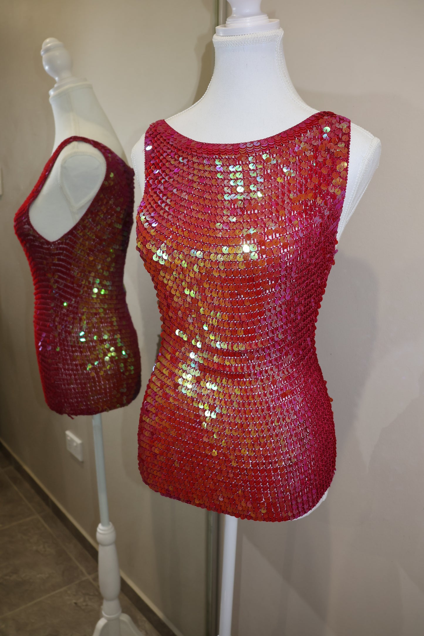 Insane rare pink sequin top!