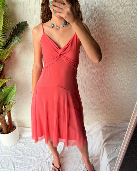 Pink midi dress - size 14